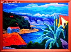 Mártonfi csodálatos szigetvilága festményen,LEÉRTÉKELVE!!!