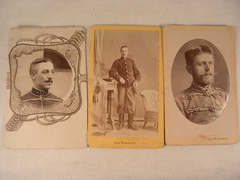3 db Vizitkártya katonai fotók   1900-as évek