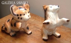 Kutya és tigris kölyök - 2 db porcelánfigura egyben elad