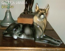 Hollóháza first-class porcelain: wolf dog