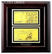 500 EURO 24 KARÁT ARANY BANKJEGYEK,2 ARANYPÉNZ