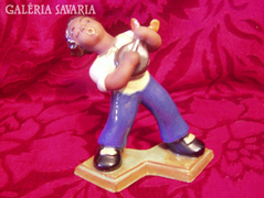 Gitározó kerámia figura-Csehszlovákia./ 13 cm /