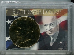 USA-Eisenhower Dollar 24k arannyal emlékérme