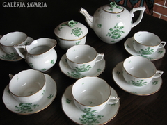 Herendi Nanking bouquet (NBV) zöld mintás teás készlet