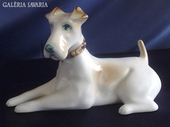 Zsolnay foxi kutya figura Hibátlan 60-as évek