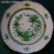 Indiai kosaras herendi lapos tányér, 25,5 cm.