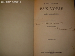 Gulácsy Irén: Pax Vobis I-II egybekötve DEDIKÁLT
