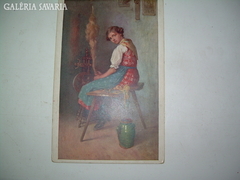 A rokkánál antik szecessziós képeslap