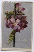 Képeslap. Ibolyacsokor kereszttel, 1910 Ezüst 