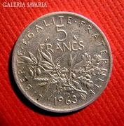 1963 Francia ezüst 5 Frank