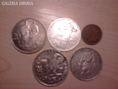 1 krajcár 1887 KB + 4 db csehszlovák-szlovák érme (ezüs
