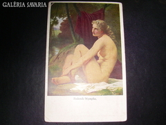 Fürdő nimfa - antik képeslap
