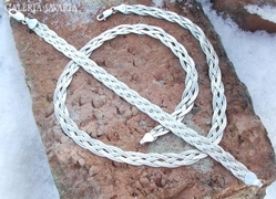 Lapos fonott ezüst lánc, karlánc kedvező áron
