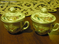 Zsolnay fedeles csészék párban