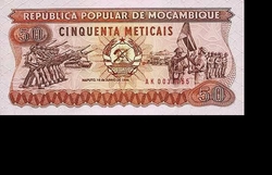 Mozambik 50 Meticais 1986 Unc