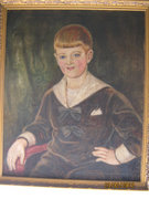 Fiúgyermek - Jelzett portré, olajfestmény (nagy méretű)