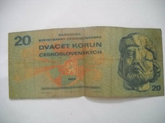 4 db cseh 20 koronás bankjegy 1970-ből