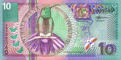 Suriname 10 Gulden 2000 Unc 2db sorszámkövető