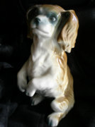 Porcelán kutyaszobor - Tibeti Spániel - 20 cm magas