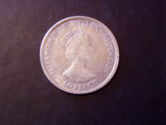 50 Pence - St.Helena / 1906 / Tallér méretű !