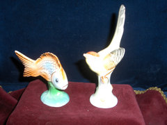 Hollóházi hal és madár figura-egyben eladók