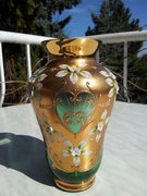 Bohemian Czech gilded vase