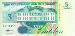 Suriname 5 gulden 1998 Unc