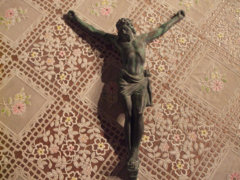 Kifeszített Jézus réz falra akaszthatós szobra