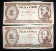5000 forint, 2db, 1993 és 1995