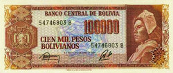 Bolivia 100 000 Peso 1984  Unc