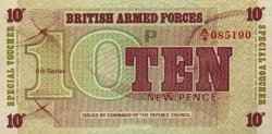 Nagy-Britannia Katonai kiadás 10 új penny1972 Unc