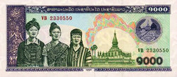 Laosz 1000 kip 1998 Unc