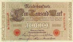 Német Birodalmi 1000 Márka 1910