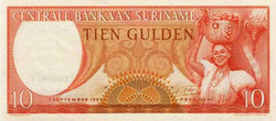 Suriname 10 gulden 1963 Unc