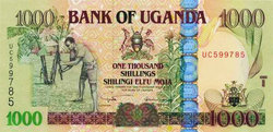 Uganda 1000 shilling 2005 Unc
