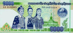 Laosz 1000 kip 2008 Unc