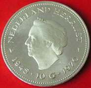Ezüst 10 gulden, 1970
