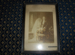 Antik esküvői fotó eredeti keretében - 32,5 x 22,5 cm