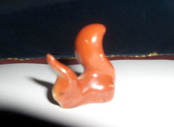 Antik,kézzel festett mini Hollóházi mókus - ritka