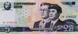 Észak-Korea 5 won 2002 Unc