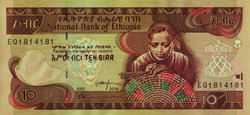 Etiópia 10 birr 2008 Unc