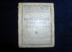 KERÉKPÁROS személyazonossági igazolvány - 1929