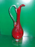 Piros karcsú üveg váza