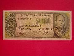 50 000 Bolivanos - Bolívia / 1964 / UNC.