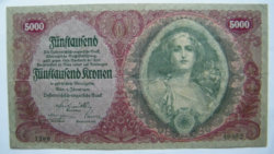 Szép 5000 Korona 1922  Osztrák-Magyar Bank