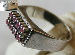 Art Deco Ezüst Gyűrű Rózsakvarc ékkövekkel