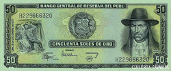 2db sorszámkövető 50 soles Peru 1977 UNC