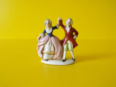 Altwien miniatűr, barokk táncoló pár.