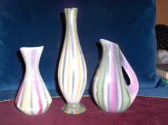 Iparművész kerámia váza - 3 db - együtt eladó
