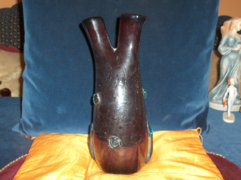 Régi üveg váza - két szájú - 31 cm